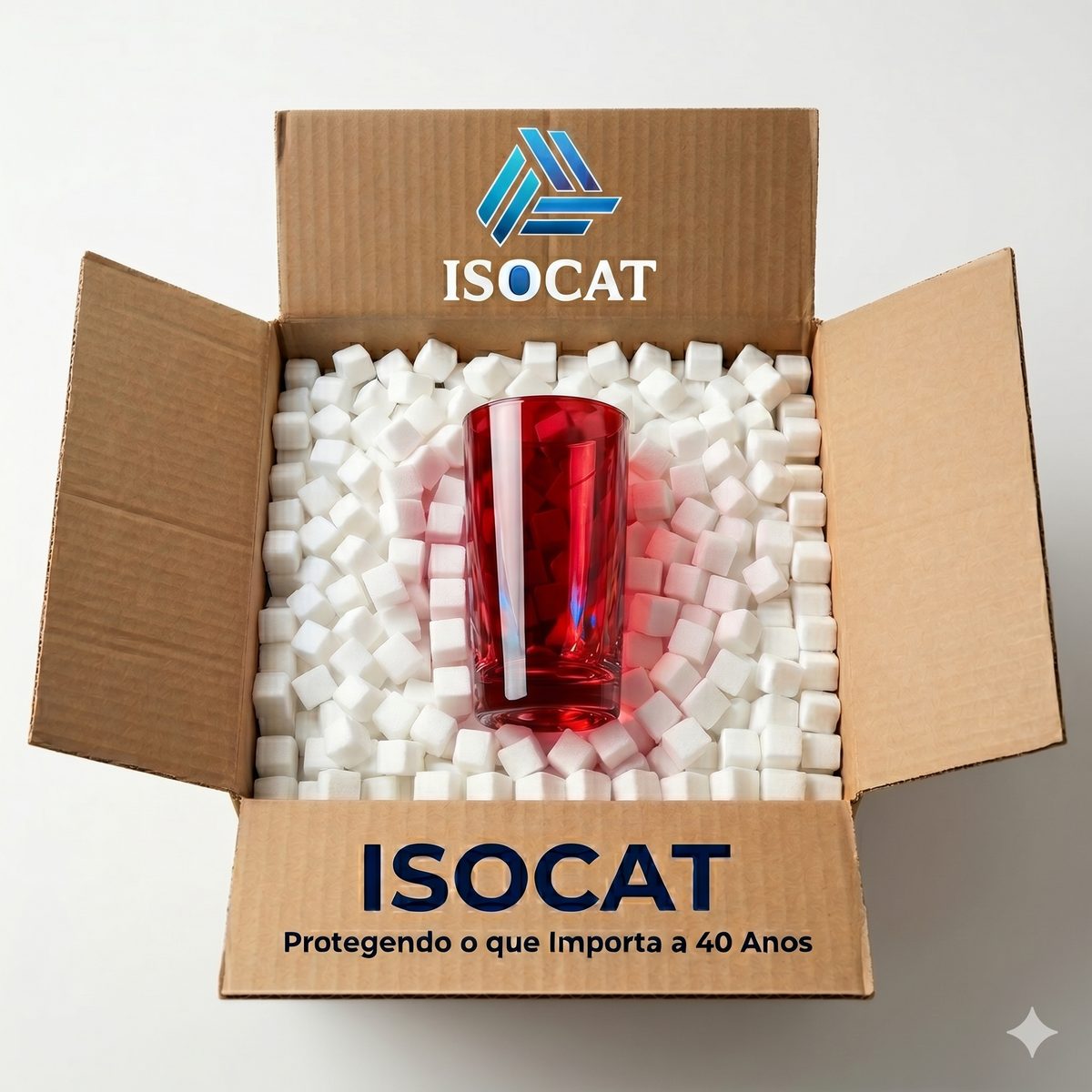 Frascos protegidos com Isocubo